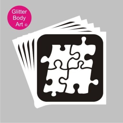 jigsaw glitter tattoo stencil - autism support