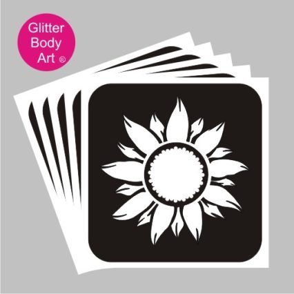 sunflower glitter tattoo stencil