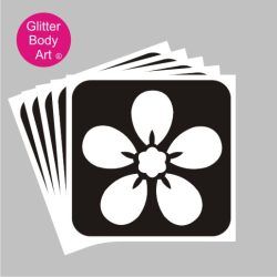 forget me not flower glitter tattoo stencil - alzheimers charity