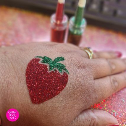 Strawberry Glitter Tattoo Stencils - Image 2