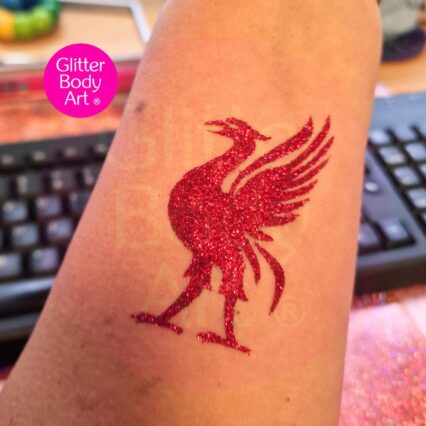 liverpool liverbird football glitter tattoo stencil
