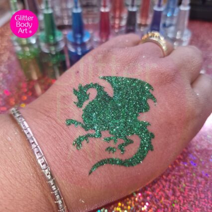 dragon glitter tattoo