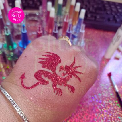 baby dragon glitter tattoo