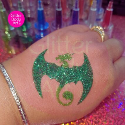 dragon glitter tattoo