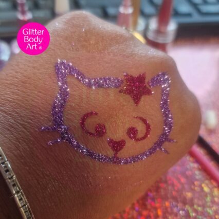hello kitty glitter tattoo stencil with star