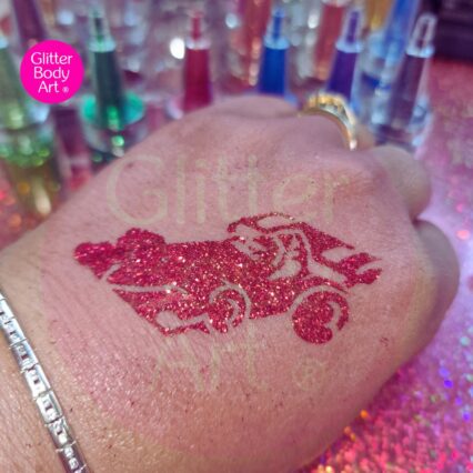 race car glitter tattoo
