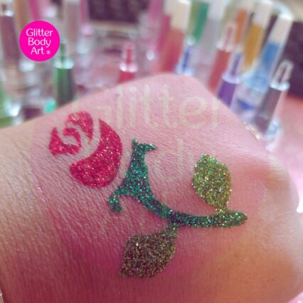 rose glitter tattoo