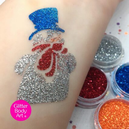Snowman glitter tattoo stencil