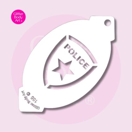 police badge face paint stencil - reusable facepainting designs