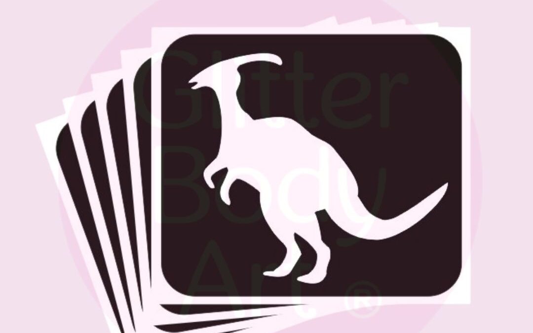 Dinosaur Glitter Tattoo Stencil