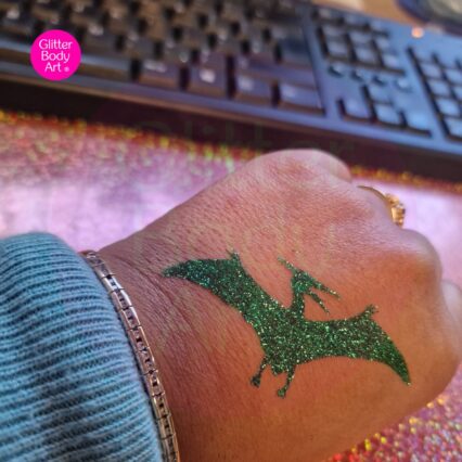 dinosaur glitter tattoo stencil