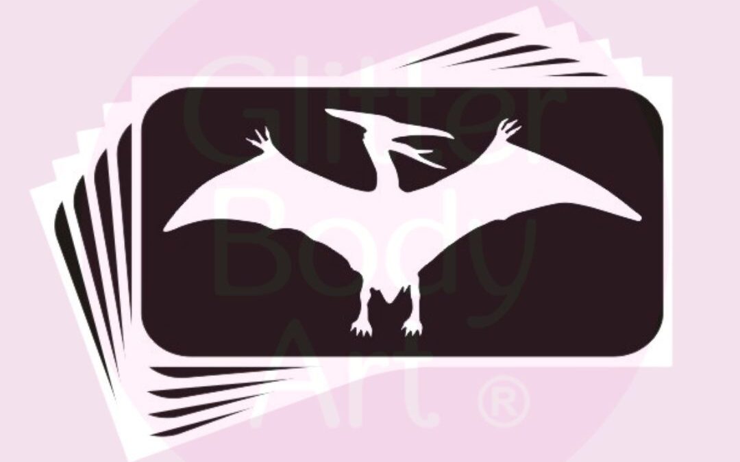 Dinosaur Glitter Tattoo Stencil
