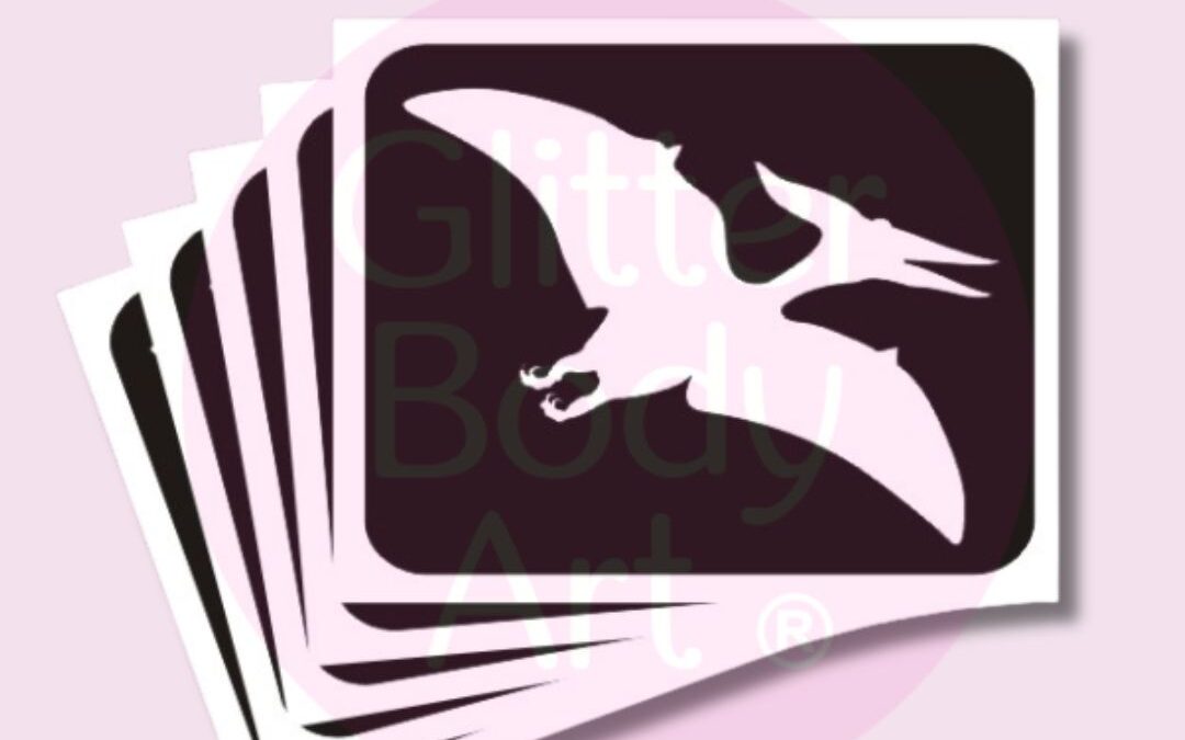 Pterosaurs Dinosaur Glitter Tattoo Stencil