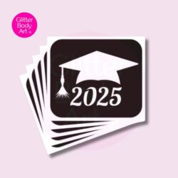 Graduation 2025 glitter tattoo stencil