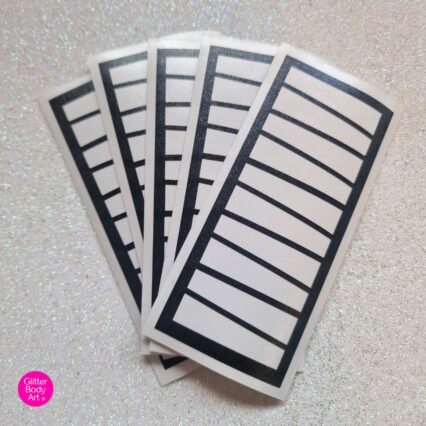 glitter tattoo swatch template for displaying 10 glitter colours