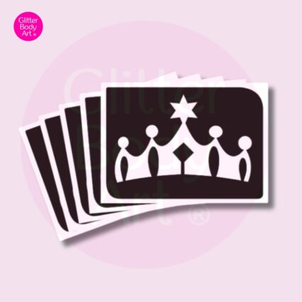 princess crown glitter tattoo stencil for princess parties