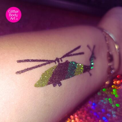 Helicopter glitter tattoo stencil