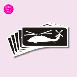 Helicopter glitter tattoo stencil for RAF air show days