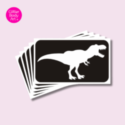 Tyrannosaurus dinosaur glitter tattoo stencil