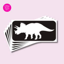 triceratops dinosaur glitter tattoo stencil template