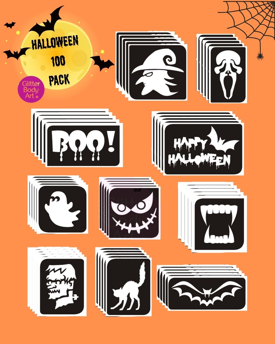 Halloween Stencils 100 Pack