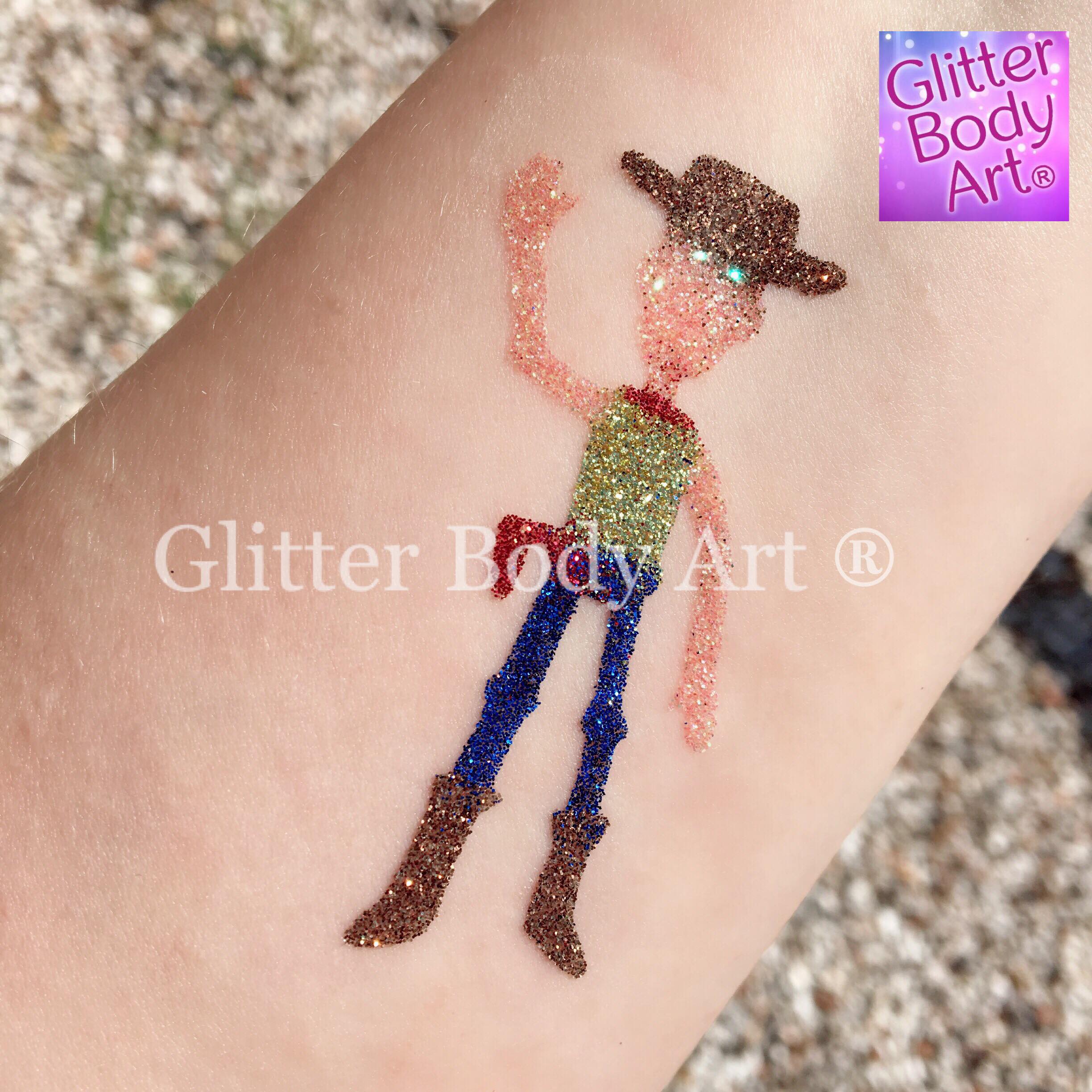 Woody glitter tattoo stencil