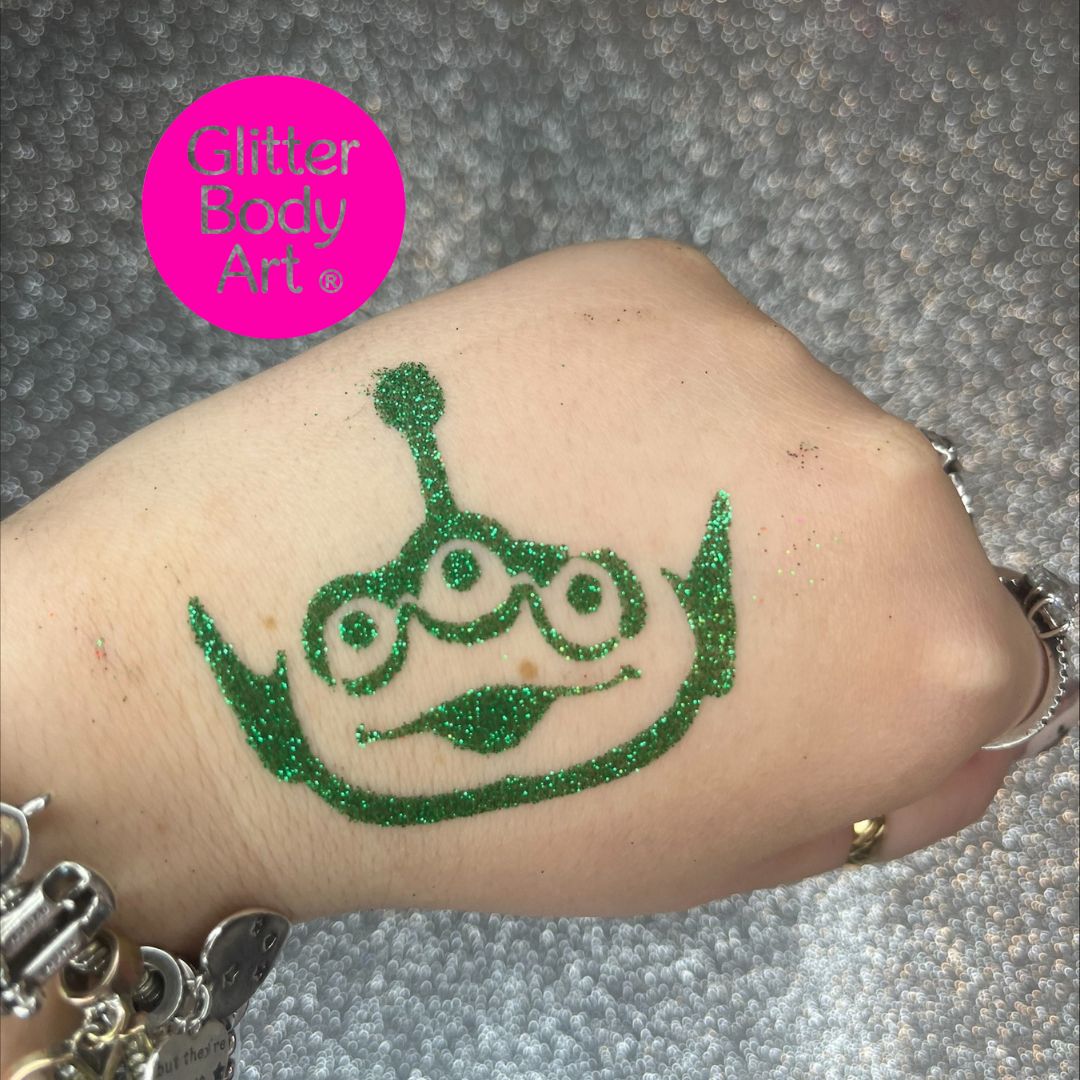 alien glitter tattoo