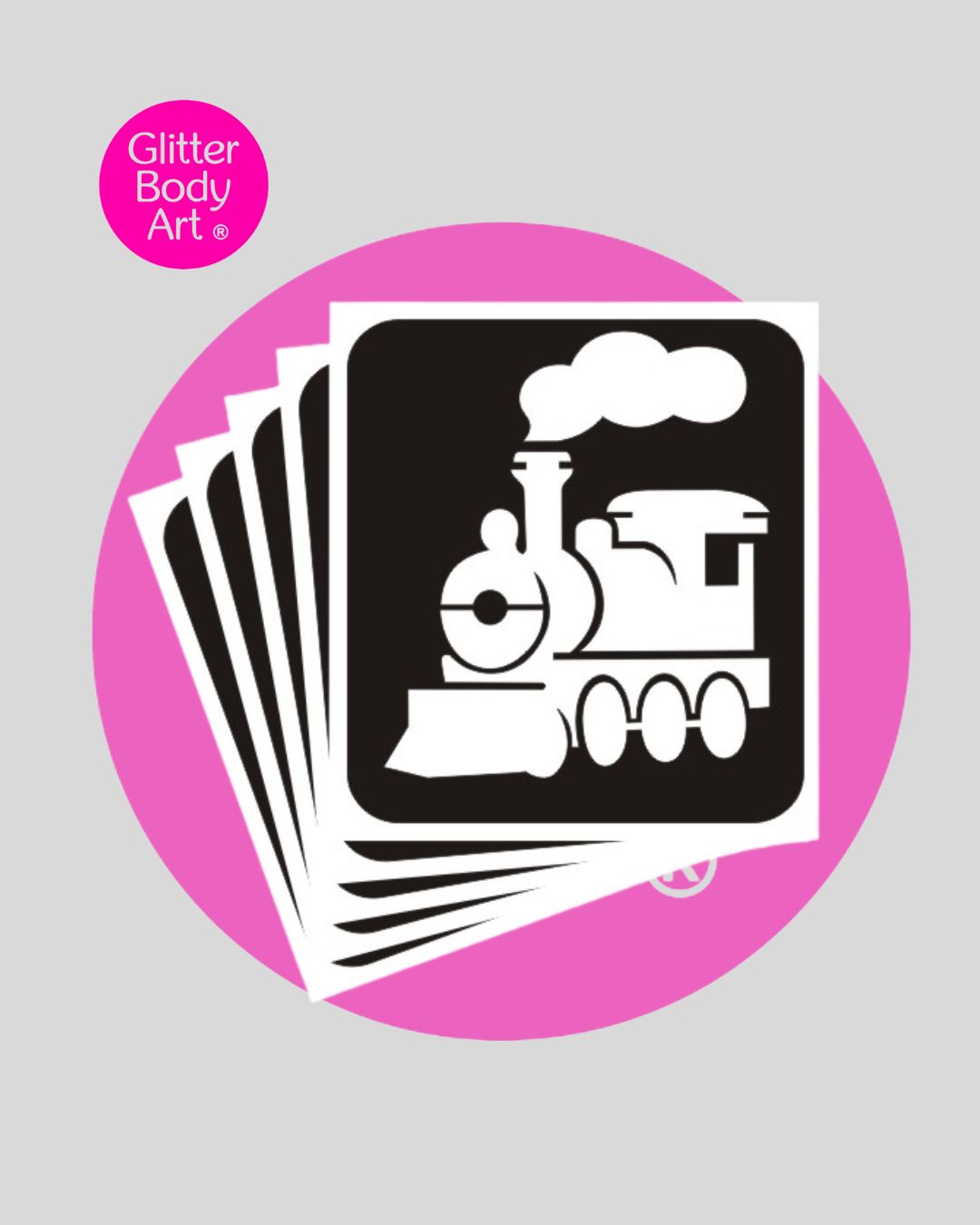 Train Glitter Tattoo