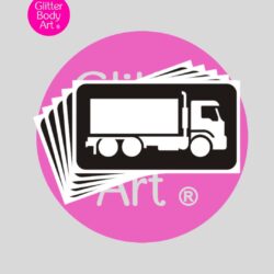 Lorry glitter tattoo stencil