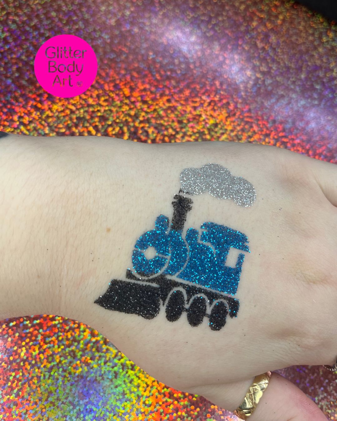 Train Glitter Tattoo Stencil