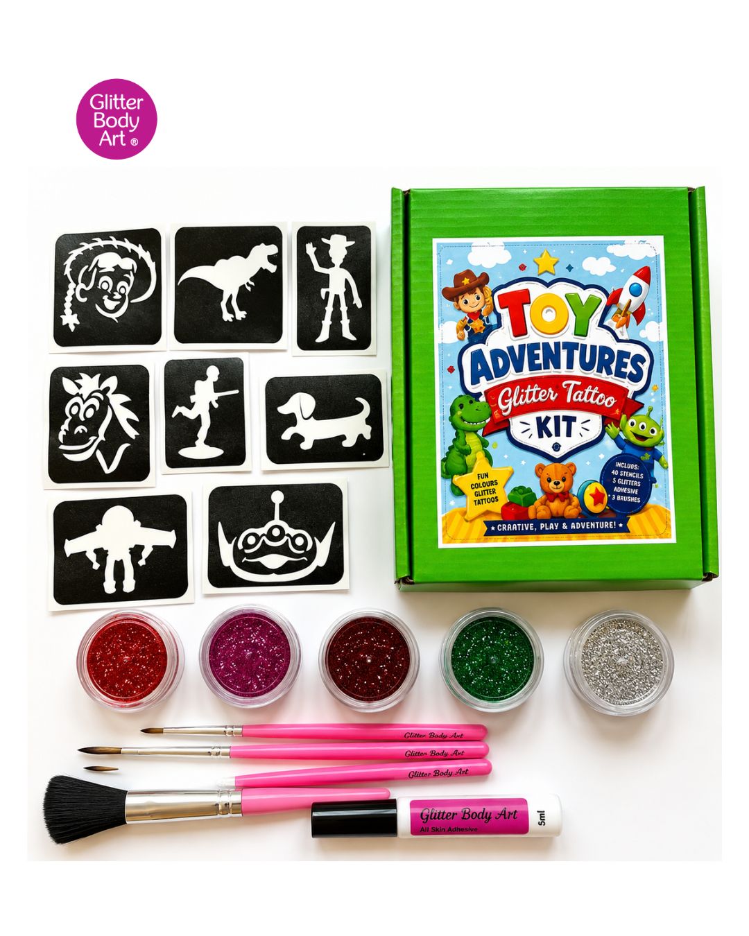 Toy Adventures Glitter Tattoo Kit - Image 9