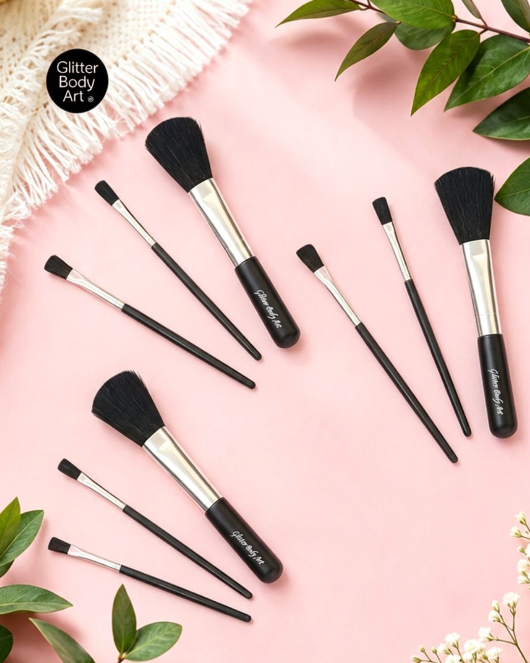 Black Glitter Tattoo Brush Sets x 3