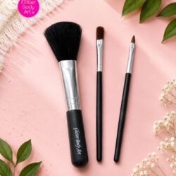 Black Glitter Tattoo Brush Set x 1