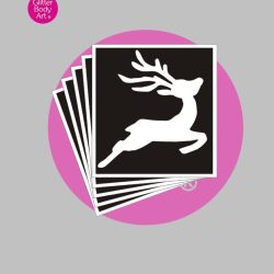 Reindeer Temporary Tattoo Stencil 420(Pack of 5 or 25)