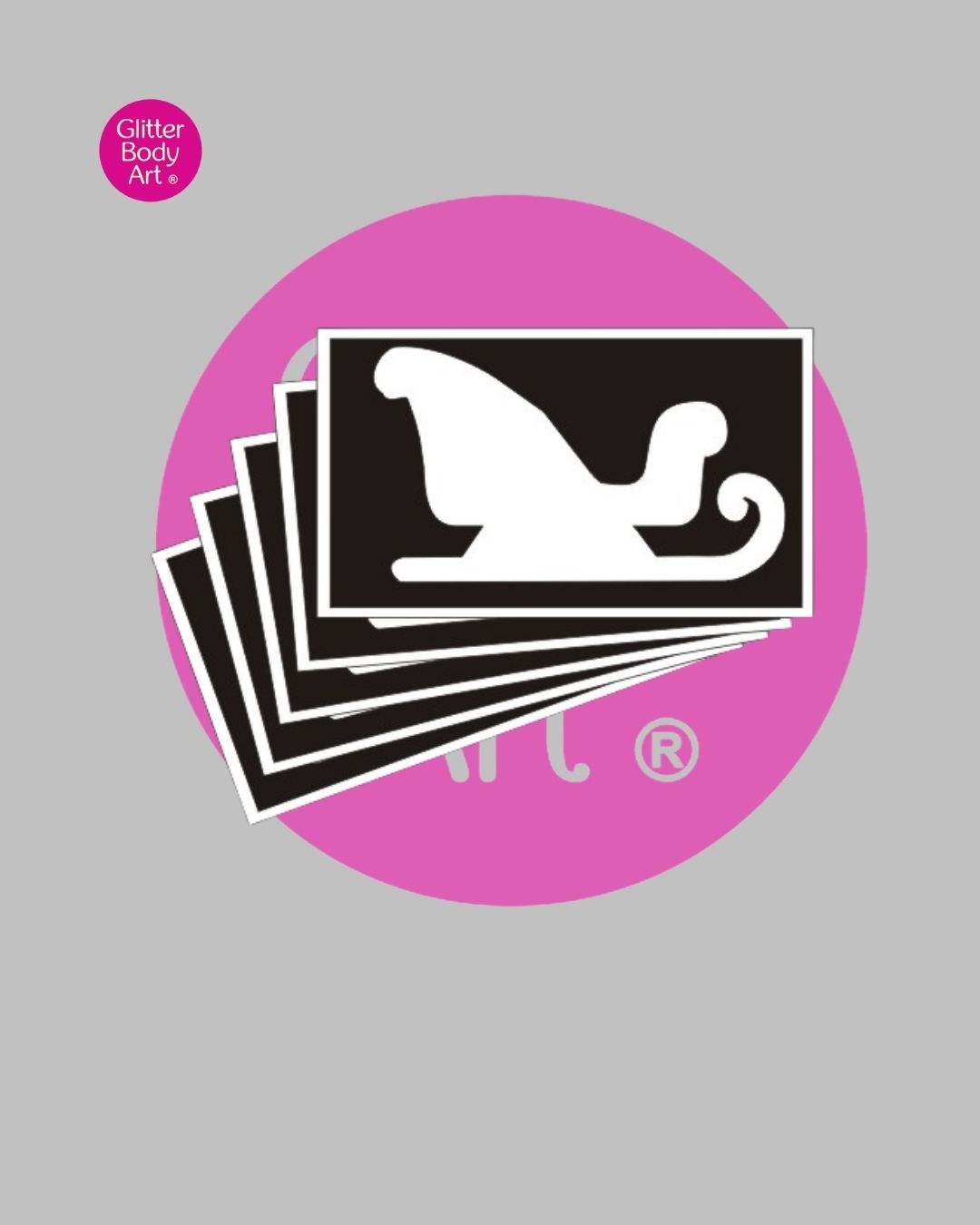 Sleigh Temporary Tattoo Stencil 499 (Pack of 5 or 25)