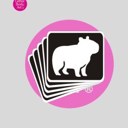 Capybara glitter tattoo stencil
