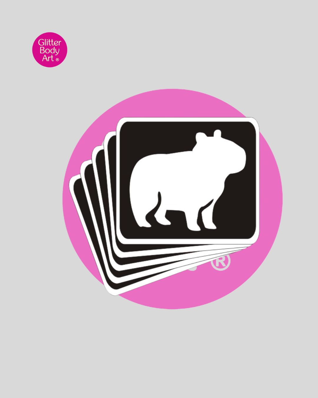Capybara glitter tattoo stencil