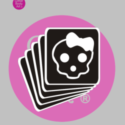 Skull with bow glitter tattoo