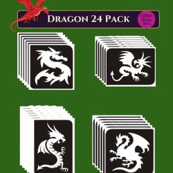 Dragon Tattoo Stencil 24 Pack