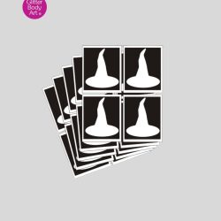 Mini Witches Hat Glitter Tattoo Stencil