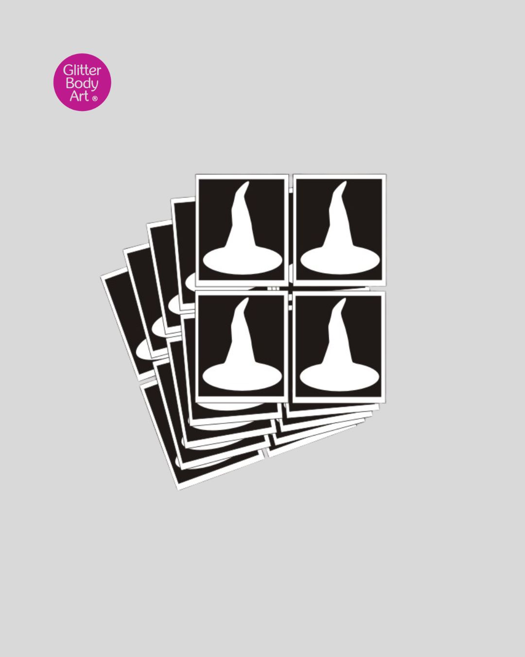 Mini Witches Hat Glitter Tattoo Stencil