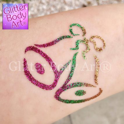 christmas bells temporary tattoo stencil, christmas glitter tattoos