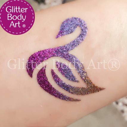 swan temporary tattoo stencil, swan glitter tattoo