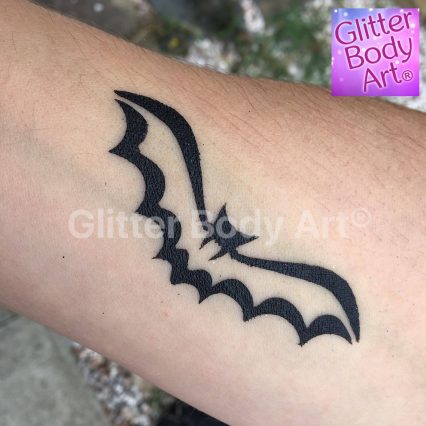 bat temporary tattoo stencil for batman birthday party glitter tattoo