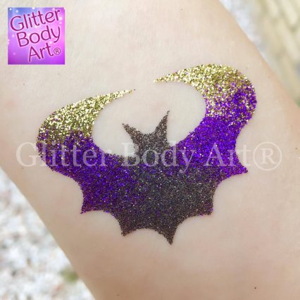 bat temporary tattoo stencil, batman glitter tattoos for boys birthday party idea