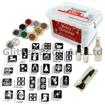 Christmas Party Glitter Tattoo kit - temporary tattoos for christmas party