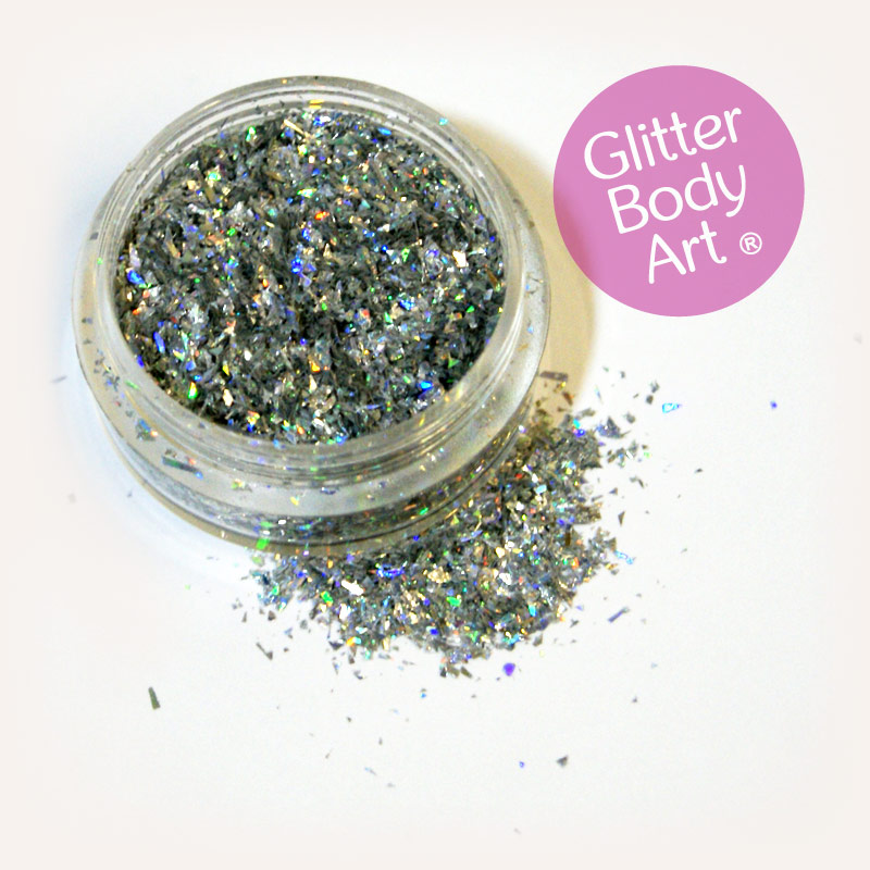 Chunky Silver Glitter - Fine Flakes - Temporary Tattoo Store