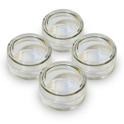 4 Empty glitter jars, clear jars with screw top lids, 5 gram glitter jars