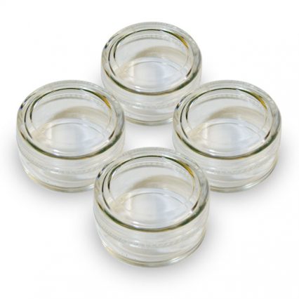 4 Empty glitter jars, clear jars with screw top lids, 5 gram glitter jars