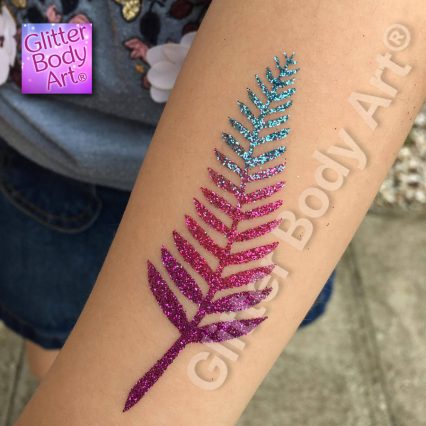 new zealand fern temporary tattoo stencil for glitter tattoos